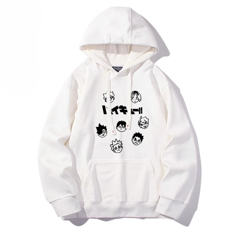 Casual Anime Graphic Print Pullover Hoodie