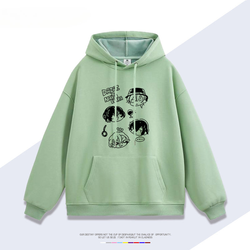 Dazai Anime Graphic Print Loose Hoodie