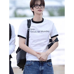 SHINYU Same Focus Till Monday Short-sleeved T-shirt