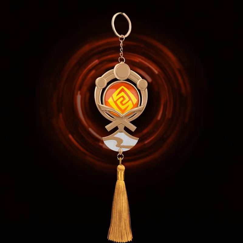 Hot Game Luminous Double-sided Glass Keychain Pendant