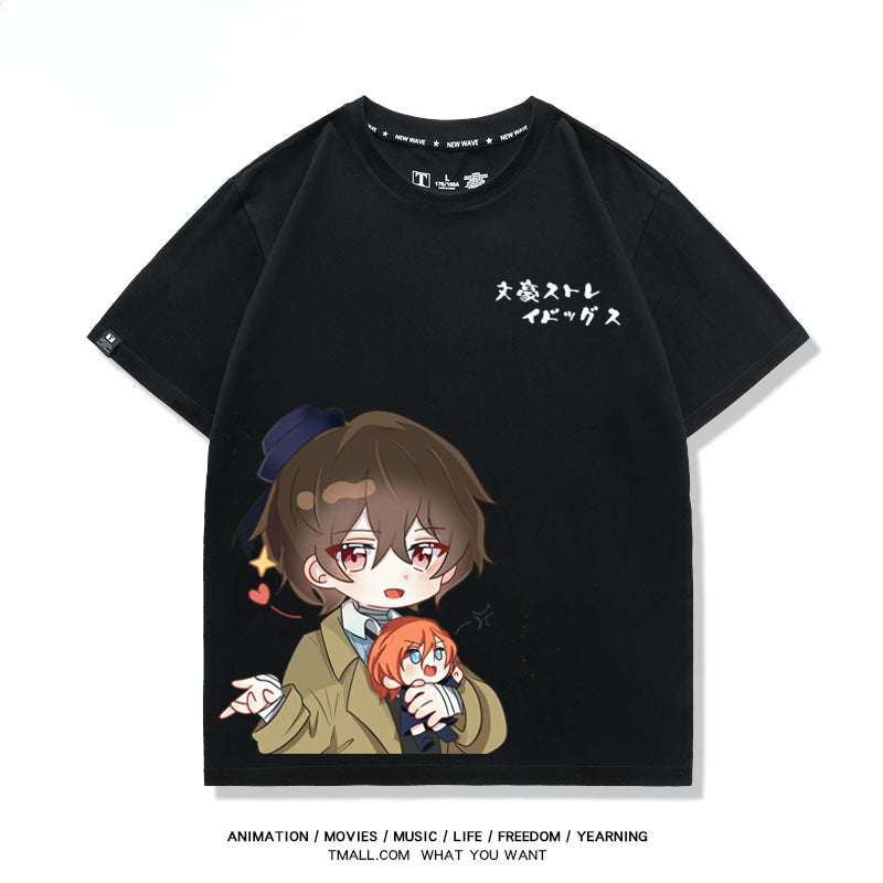 Unisex Anime Pattern Short-sleeved T-shirt