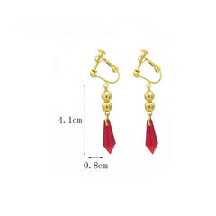 Stylish Game Cos Red Crystal Pendant Earrings