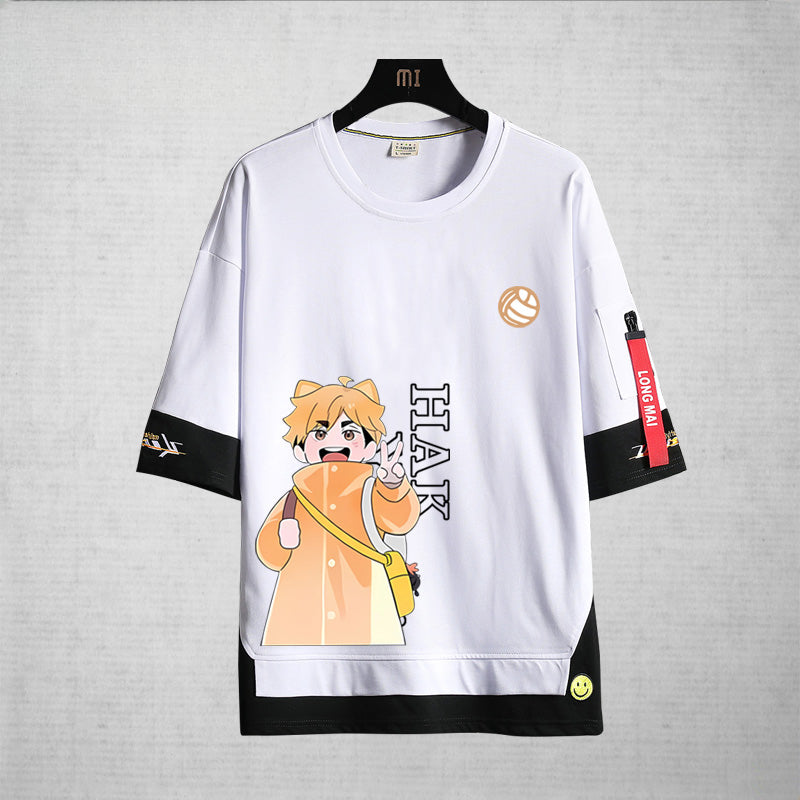 Unisex Anime Hinata Print Loose T-Shirt
