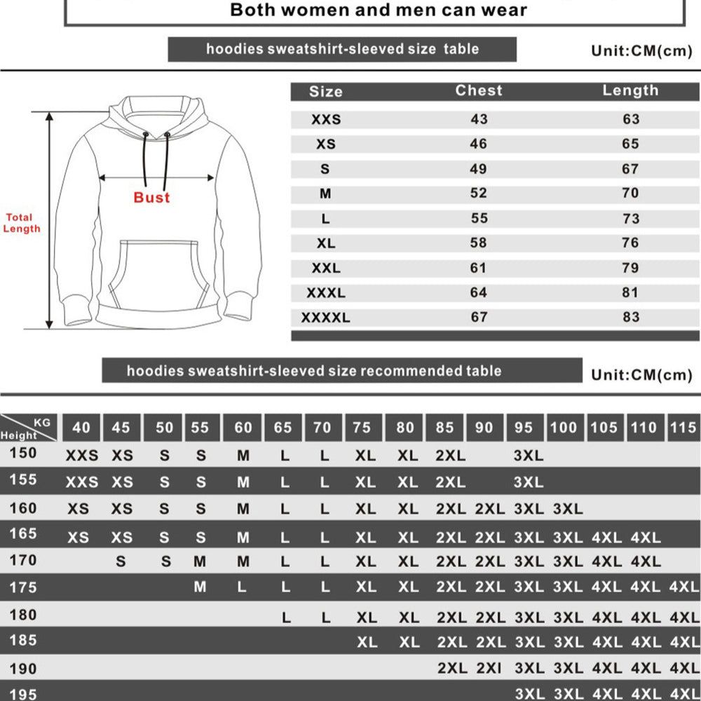 Unisex Cute Anime Digital Loose Hoodie