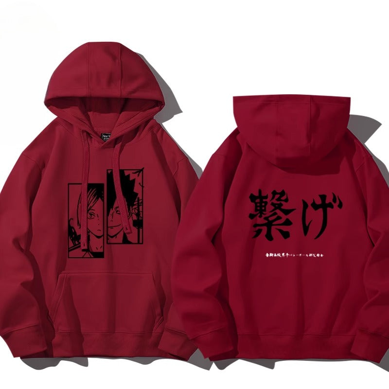 Casual Anime Graphic Print Pullover Hoodie