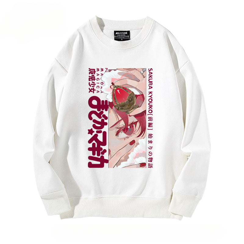 Girls' Anime Printed Crew Neck Sweatshirt