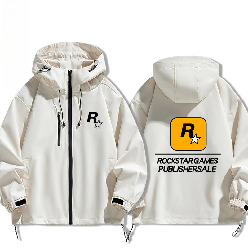 Game R Star Pattern Hooded Loose Jacket