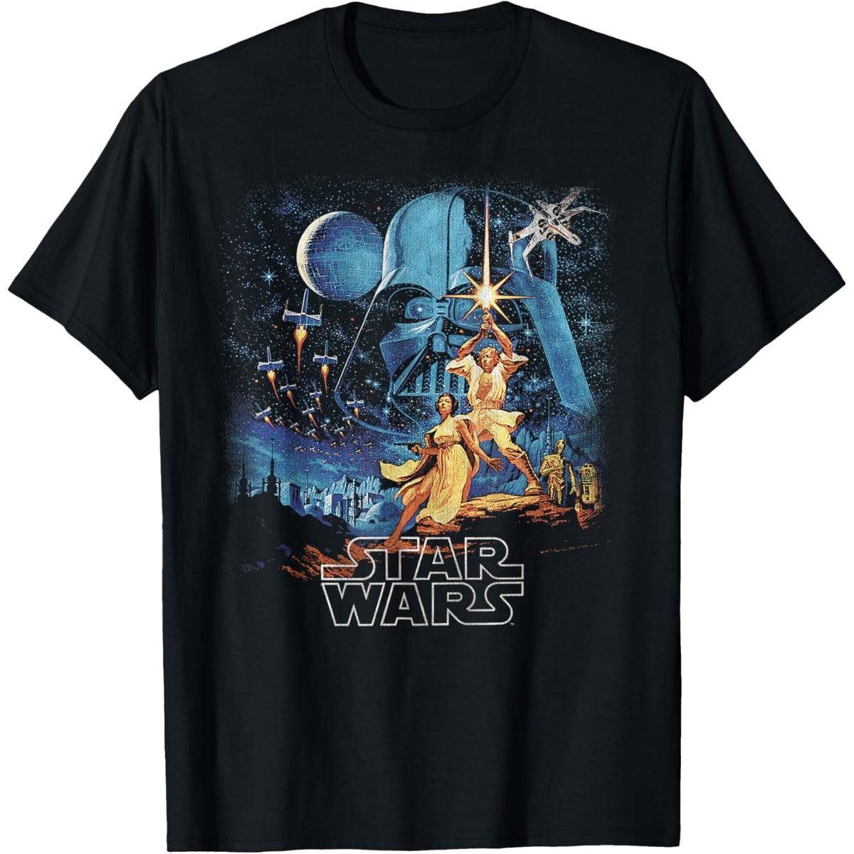 A New Hope Faded Vintage Retro Poster T-Shirt