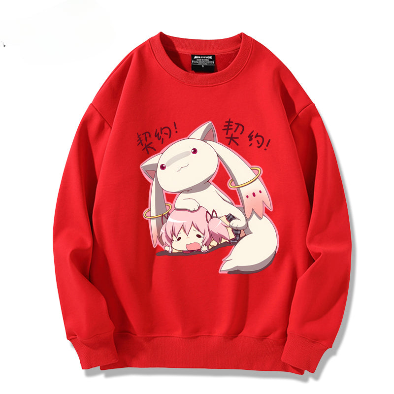 Trendy Girls Anime Crew Neck Sweatshirt