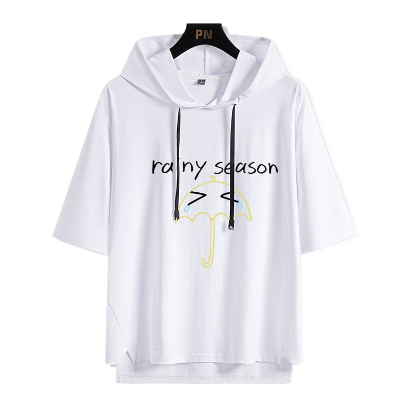 Ryo Rainy Season Short-sleeved Hooded T-shirt