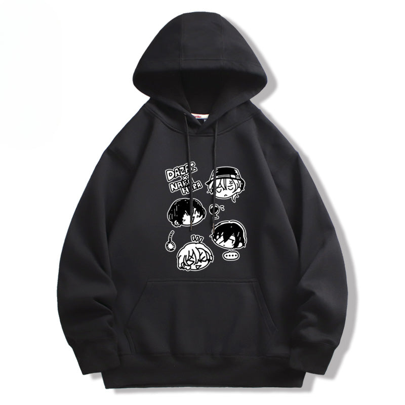 Trendy Anime Dazai Graphic Pullover Hoodie