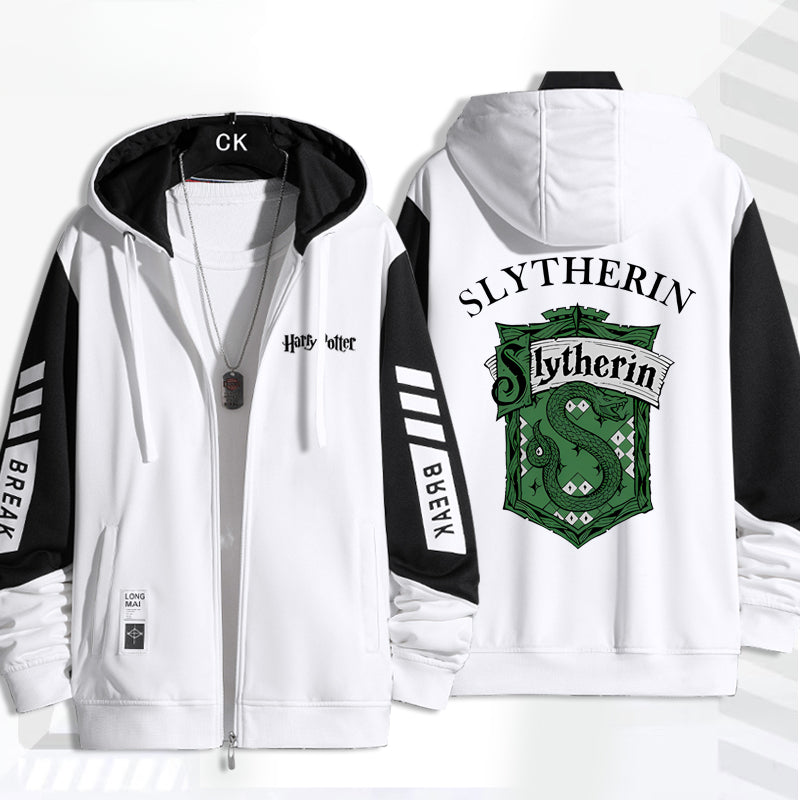 Casual Harry Hogwarts Print Zipper Jacket