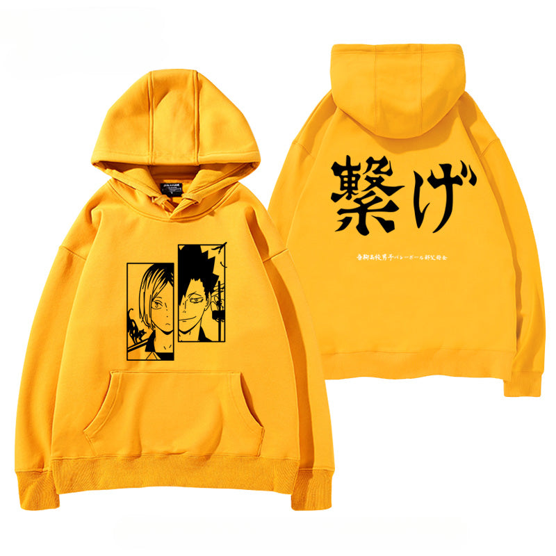 Unisex Anime Graphic Print Pullover Hoodie