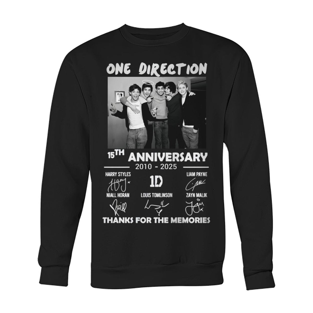 Unisex Black 1D 15th Anniversary Sweatshirt