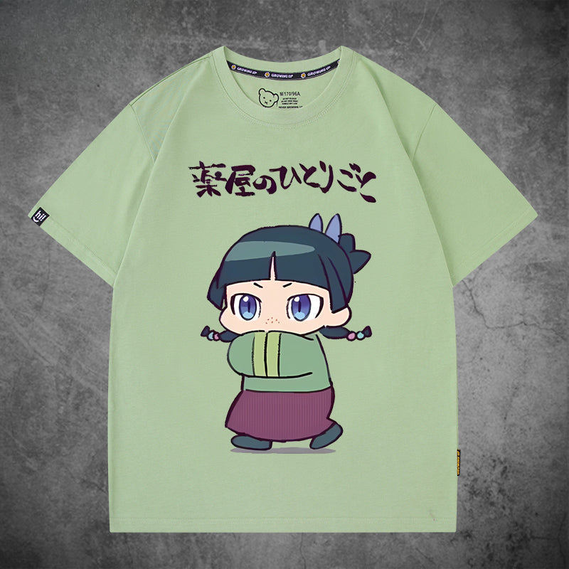 Girl's Anime Pattern Short Sleeve T-Shirt