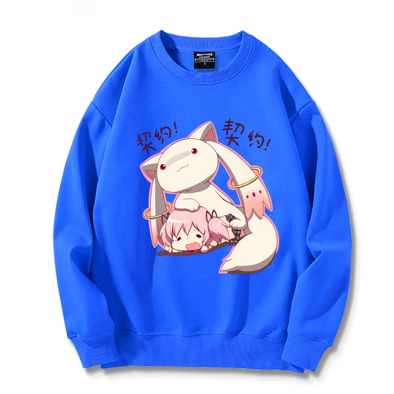 Trendy Girls Anime Crew Neck Sweatshirt