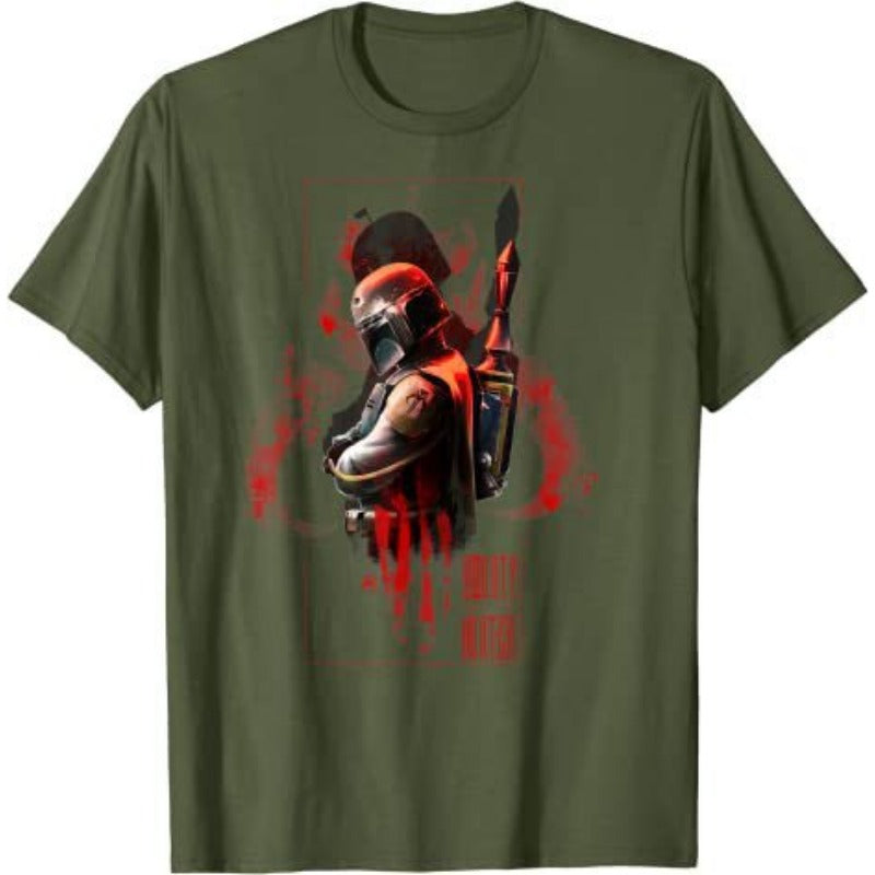 Men's Mandalorian Boba Fett Hunter Pattern T-shirt