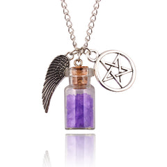 Wishing Salt Bottle Wings Necklace