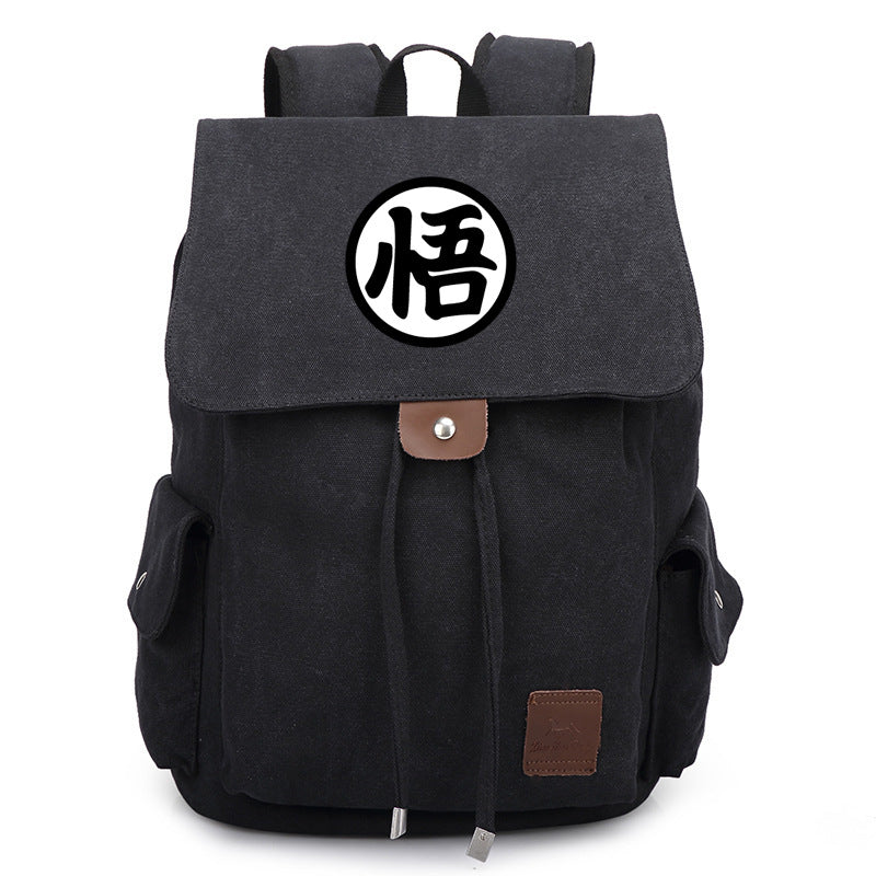 Casual Anime Printed Canvas Backpack