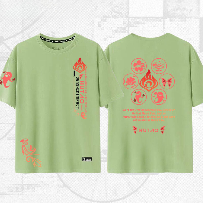 Unisex Game Hutao Casual Short-sleeved T-shirt