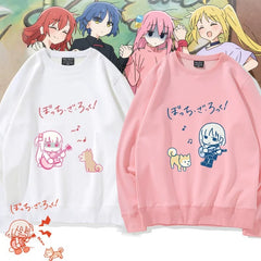 Bocchi Cartoon Crew Neck Sweatshirt Top
