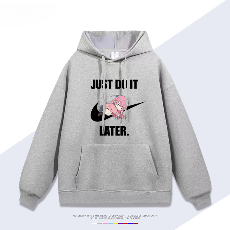 Hitori Just Do It Later Casual Hoodie