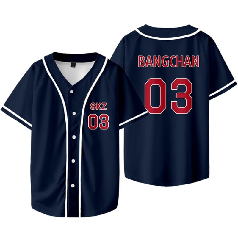 KPOP Digital Print Summer Thin Baseball Shirt