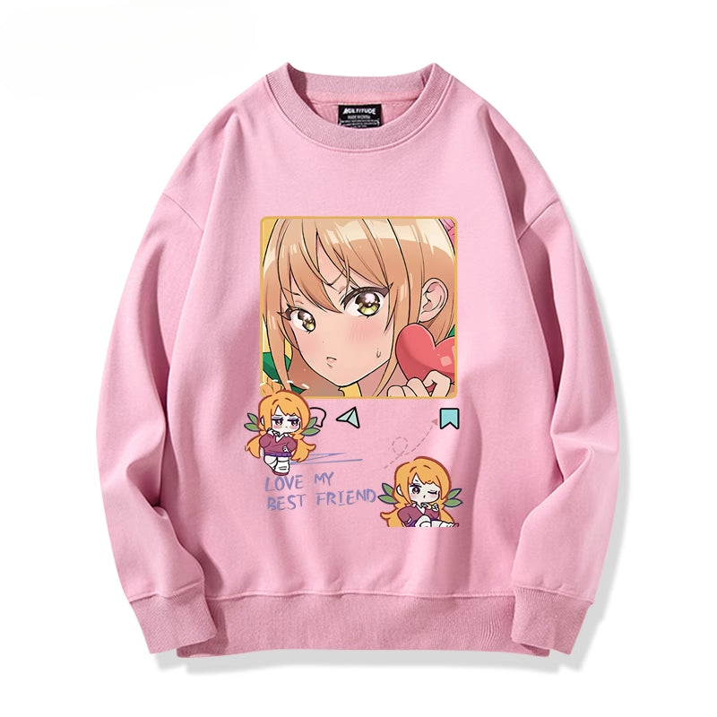 Cute Anime Printed Crew Neck Sweatshirt