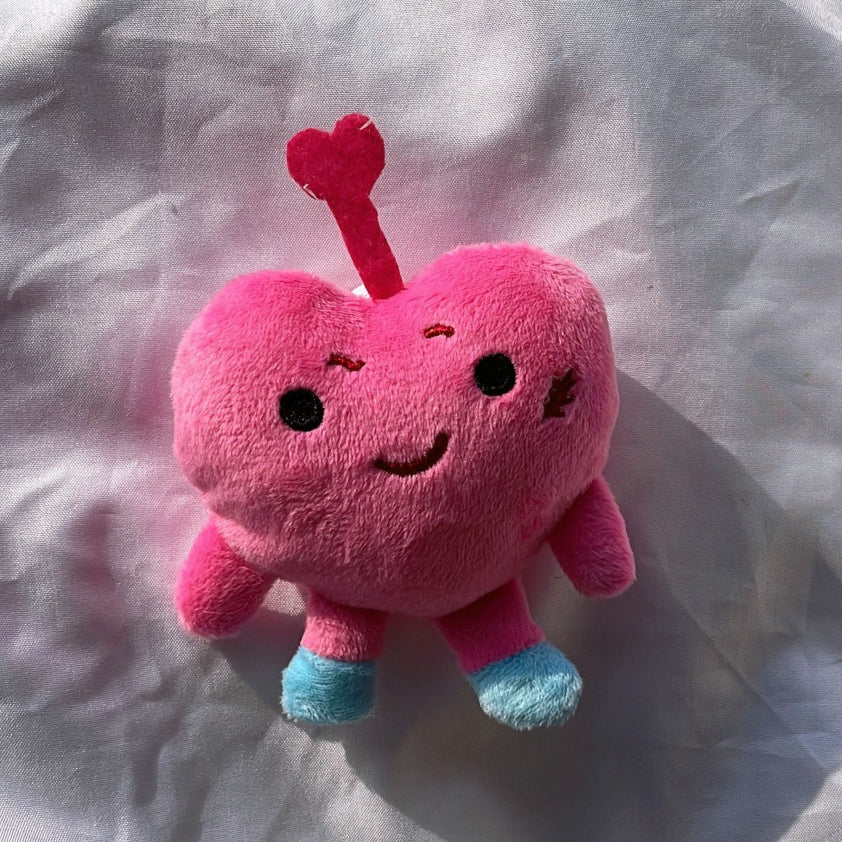 Cute Heart Shape Plush Doll Keychain