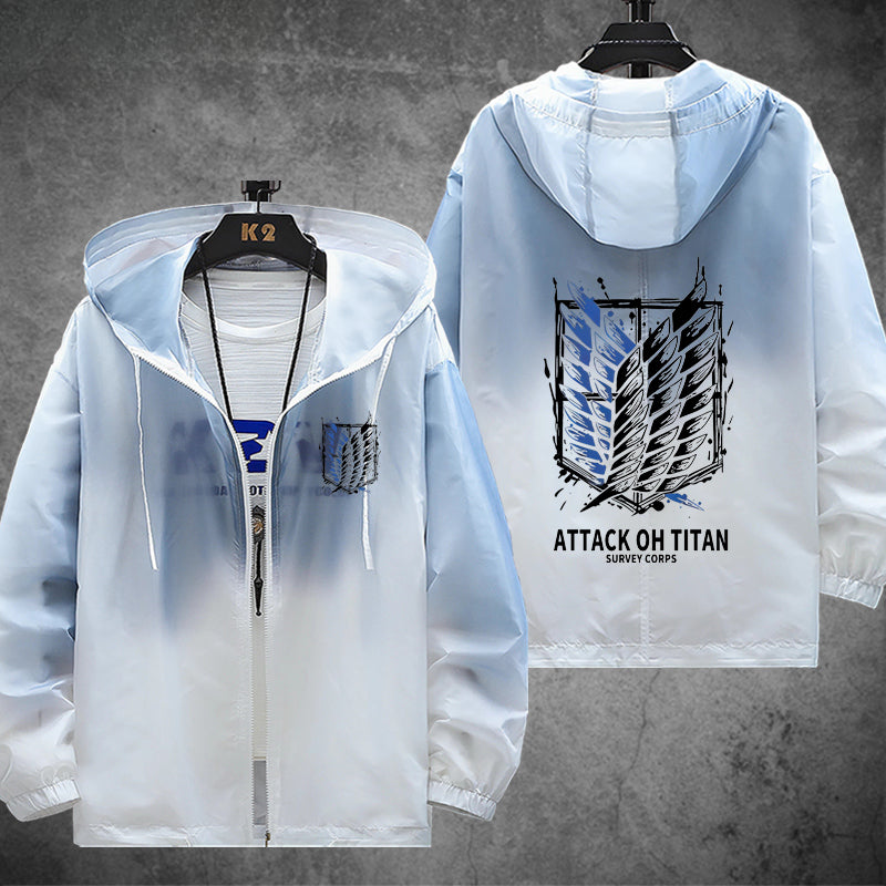 Casual Anime Logo Sunscreen Thin Jacket