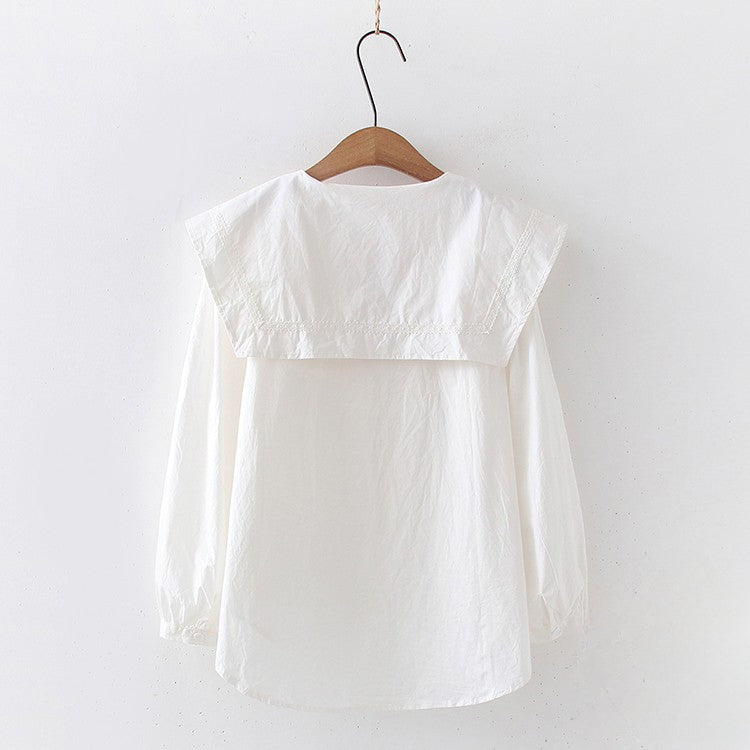 Japanese Style Sweet Collar Loose Long-sleeved Shirt