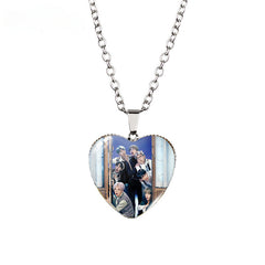 Kpop Time Gem Heart Necklace