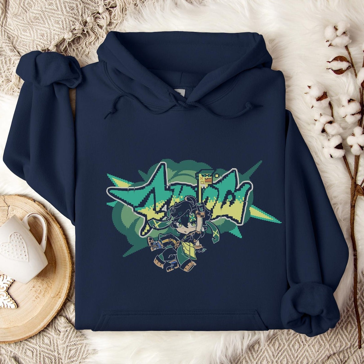 Kinich Themed Graphic Hoodie Top