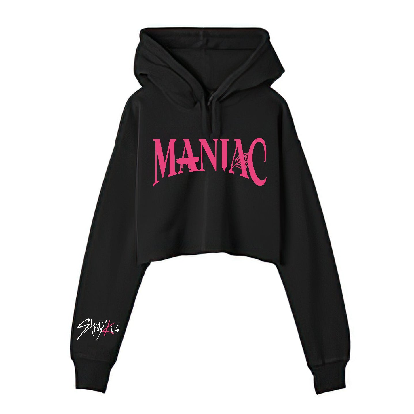 Chic Girls Kpop MANIAC Black Cropped Hoodie