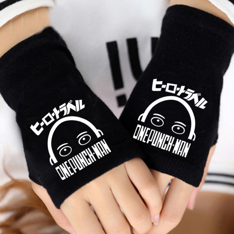 Trendy Anime Half Finger Gloves