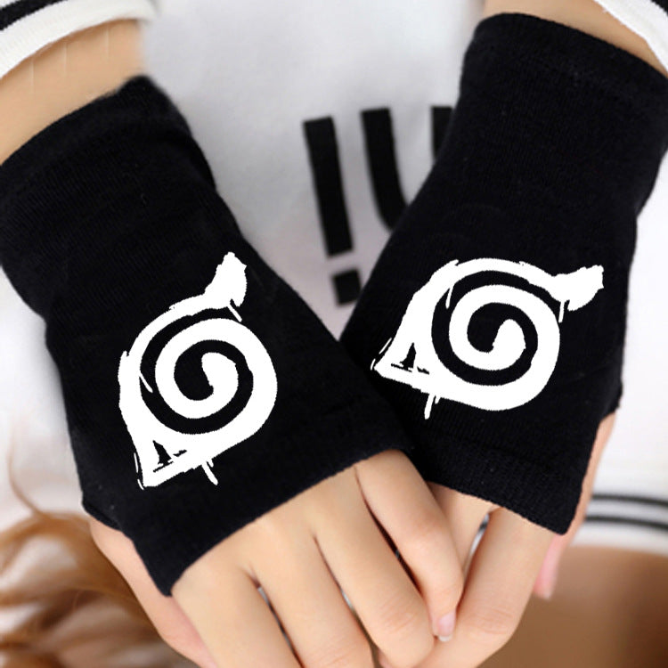 Trendy Anime Half Finger Gloves