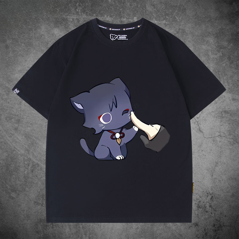 Unisex Game Cat Cotton Short-sleeved T-shirt