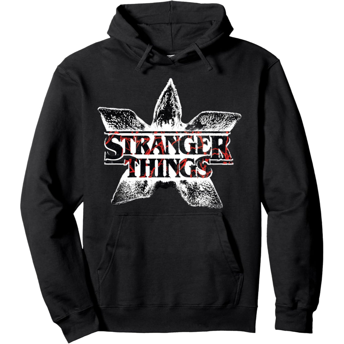Season 5 Demogorgon Face Retro Logo Pullover Hoodie