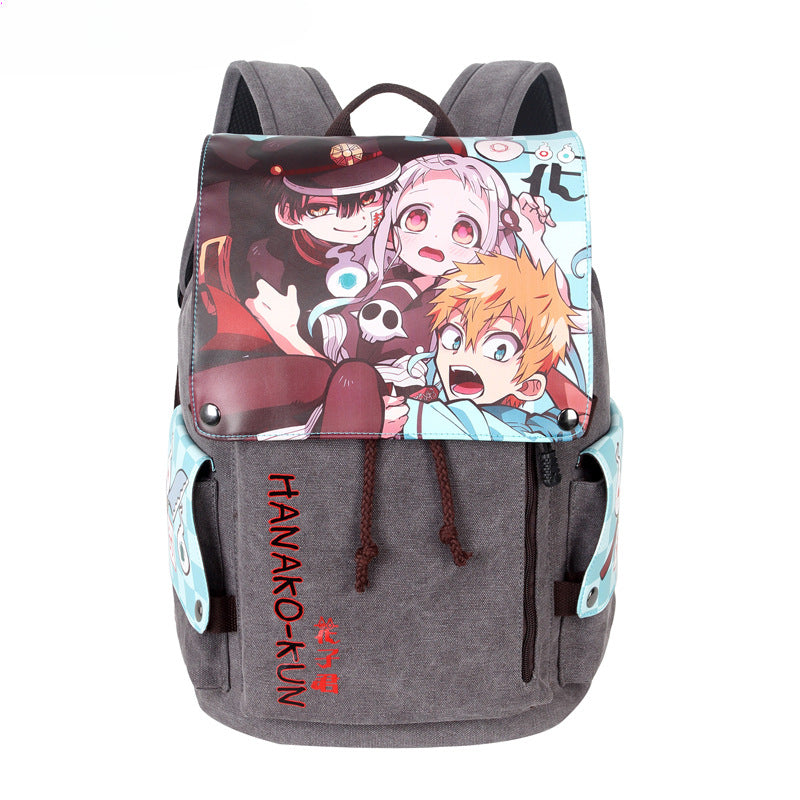 Trendy Anime Printed Canvas Backpack