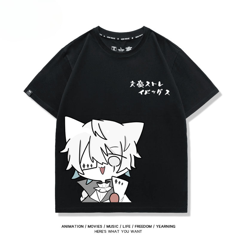 Unisex Anime Graphic Cotton Loose T-Shirt