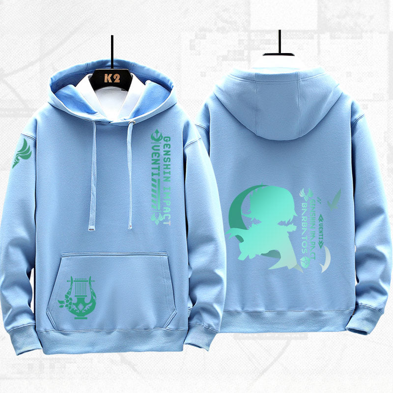 Unisex Game Venti Printed Loose Hoodie