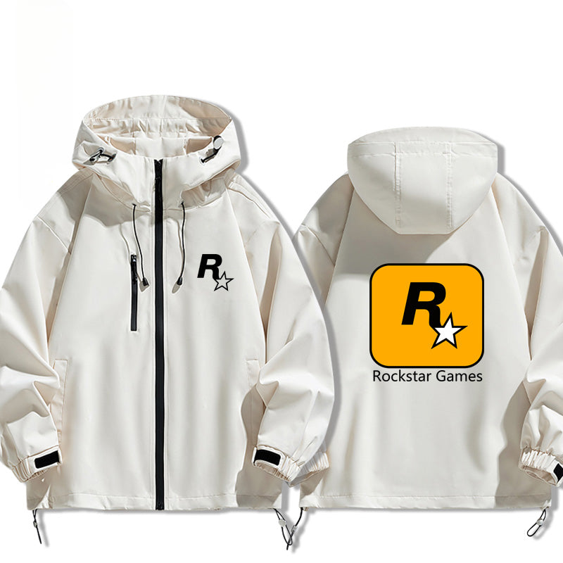 Game R Star Pattern Hooded Loose Jacket