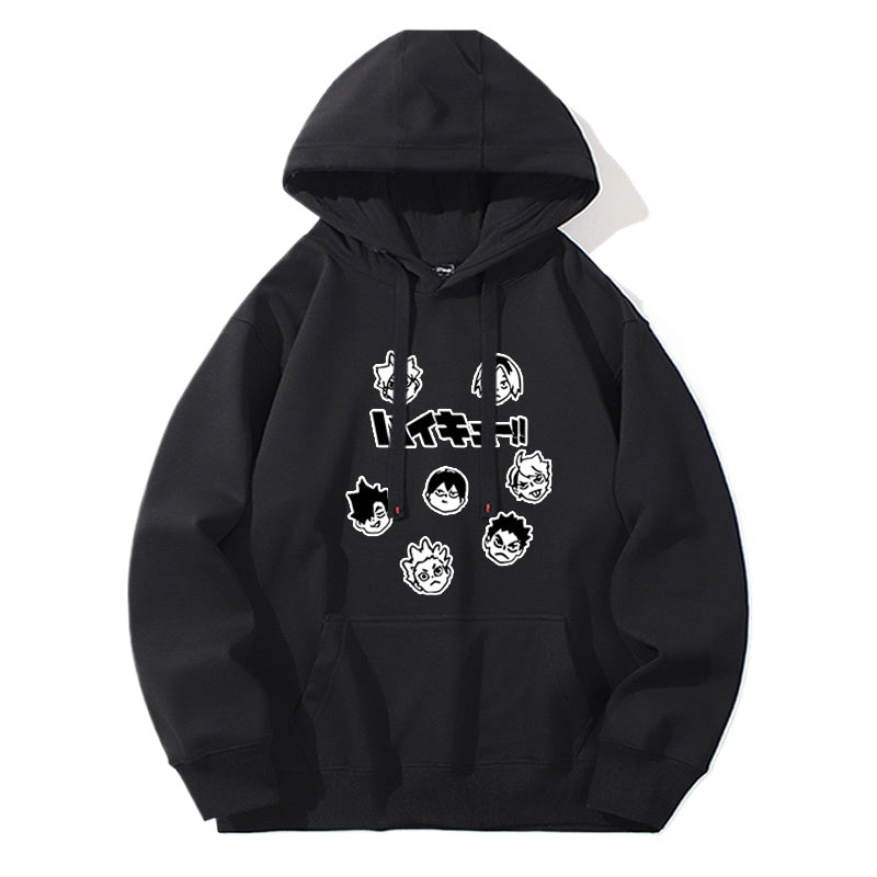 Casual Anime Graphic Print Pullover Hoodie