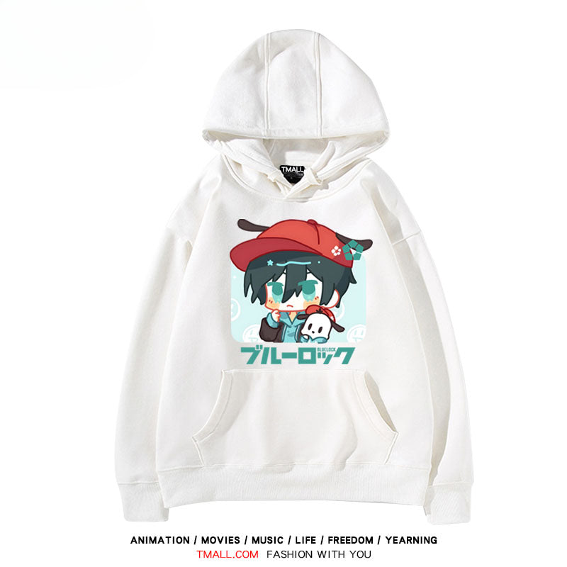 Cute Anime Printed Drawstring Hoodie