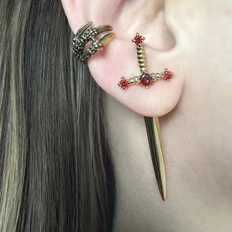 Retro Gothic Sword Dagger Earrings