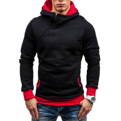 Men's Pullover Diagonal Zipper Hoodie