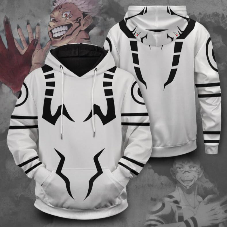 Unisex Anime Digital Print Zipper Cosplay Hoodie