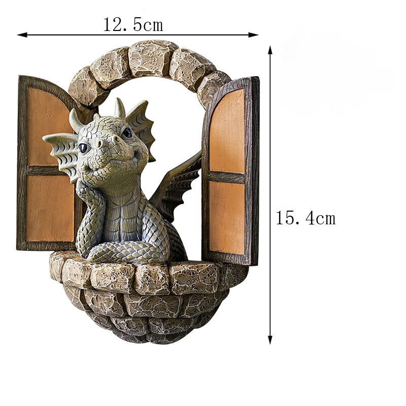 Cute Window Dragon Statue Decoration