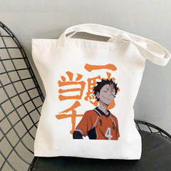 Trendy Anime Printed Canvas Shoulder Tote Bag