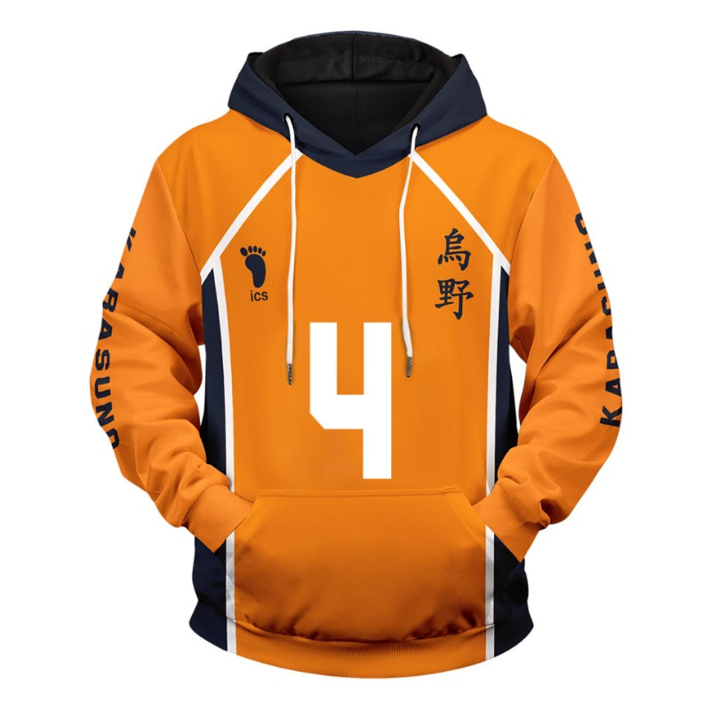 Unisex Karasuno 3D Print Pullover Cosplay Hoodie